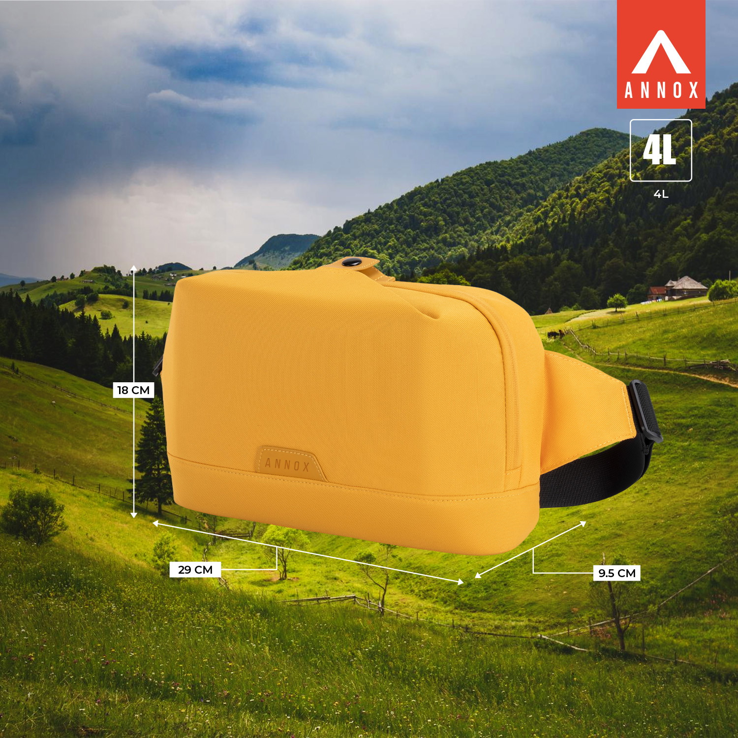 Annox Ecosmart Sling Bag – Sac résistant à l’eau en matériau recyclé pour Trottinettes, skateboard et patins à roulettes
