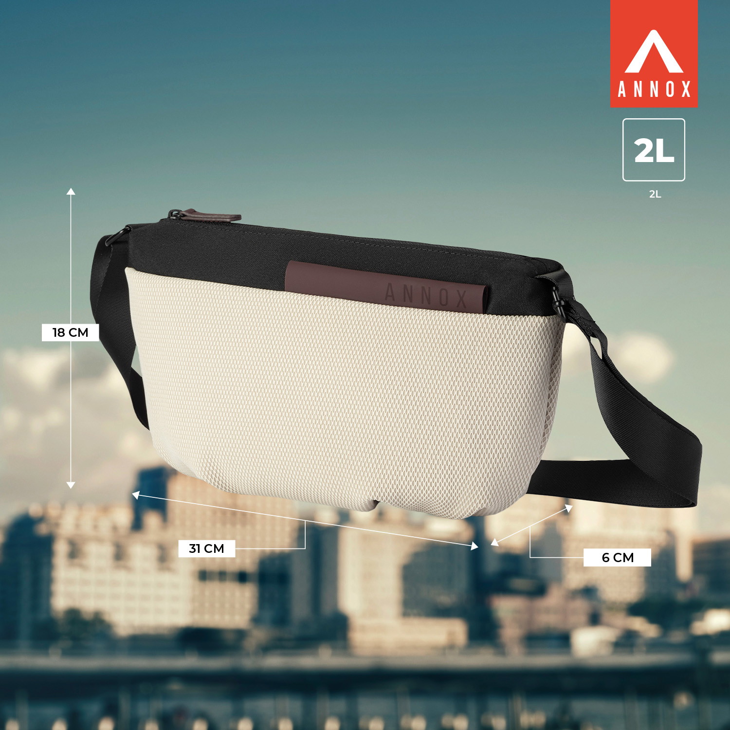 Annox On-The-Go Sling Bag – Sac déperlant pour Skate et Trottinettes