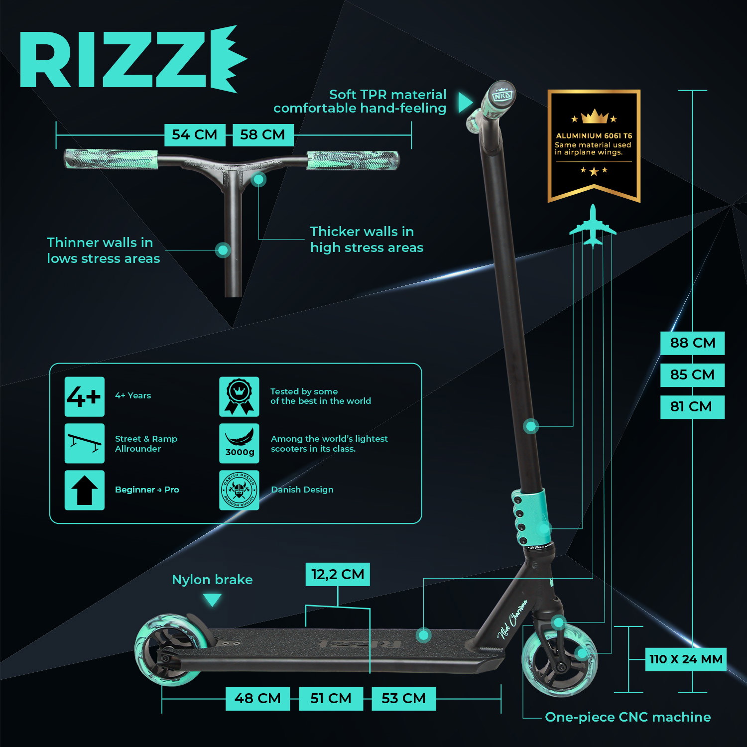NKD RIZZ Trottinette Freestyle