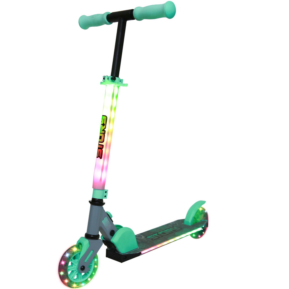 DREAMADE Trottinette Pliable Enfant Avec LED - Hauteur Réglable 4-13 Ans - Roues Lumineuses - Charge 70kg