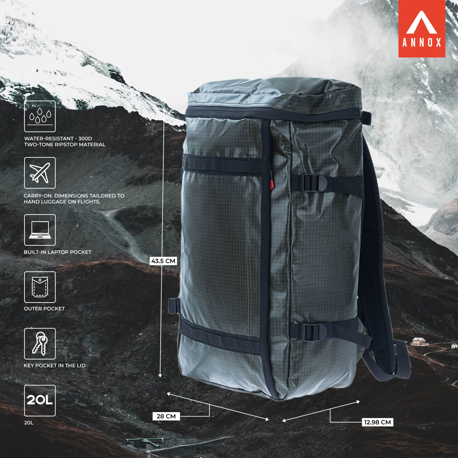 Annox Every Day 20L Durable Sac À Dos