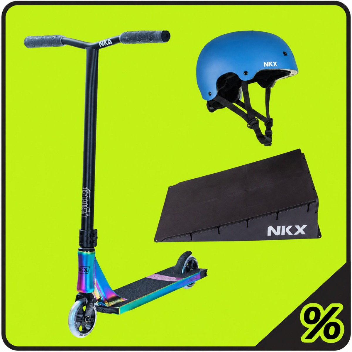 10% de Réduction Supplémentaire – Trottinette Freestyle, Rampe & Casque Pack – Débutant 5–10 ans