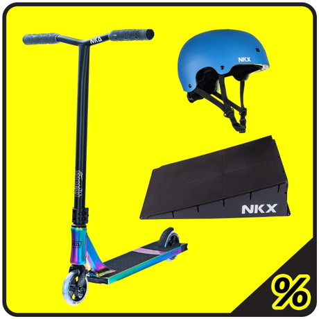 10% de Réduction Supplémentaire – Trottinette Freestyle, Rampe & Casque Pack – Débutant 5–10 ans