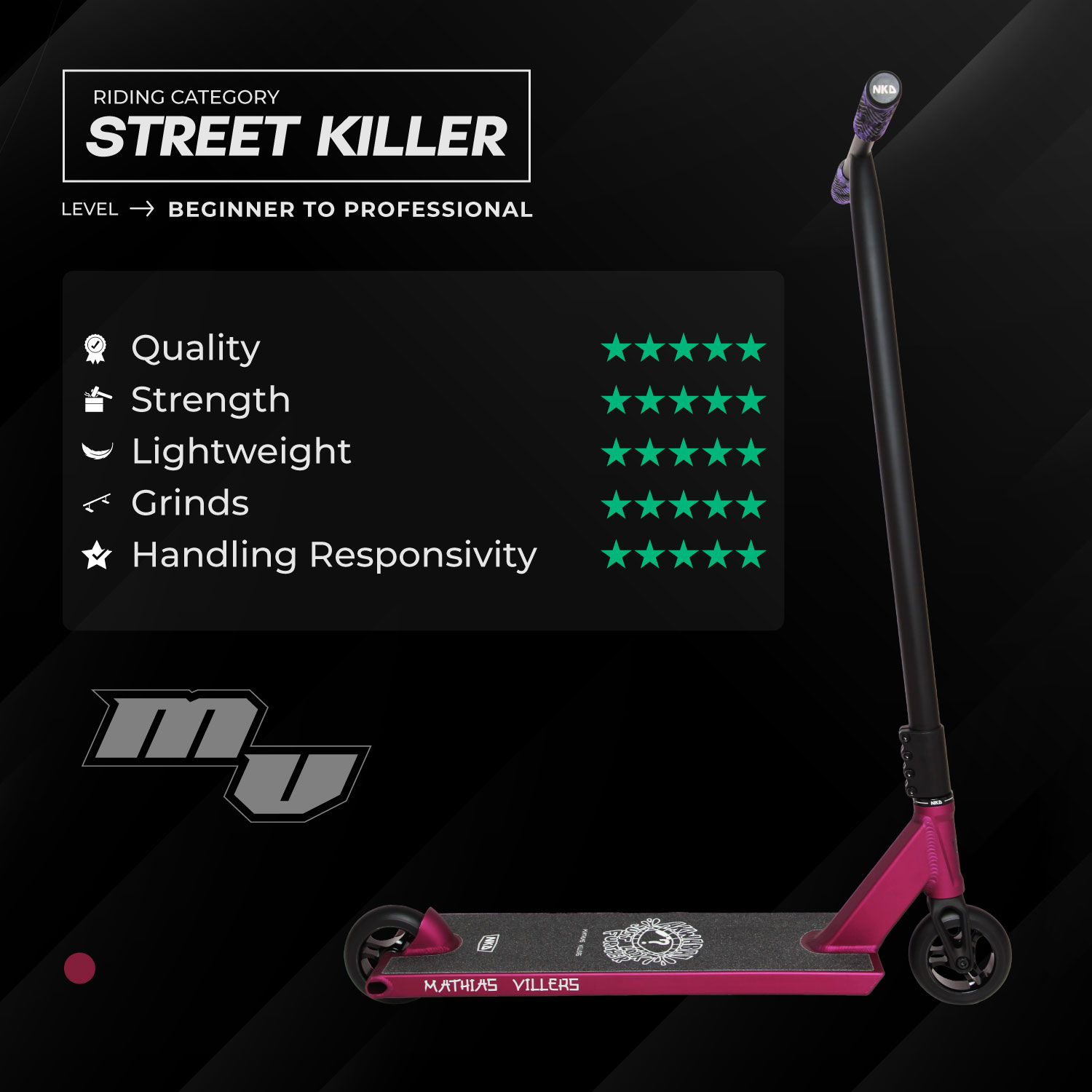 NKD MV PRO Signature Trottinette Freestyle