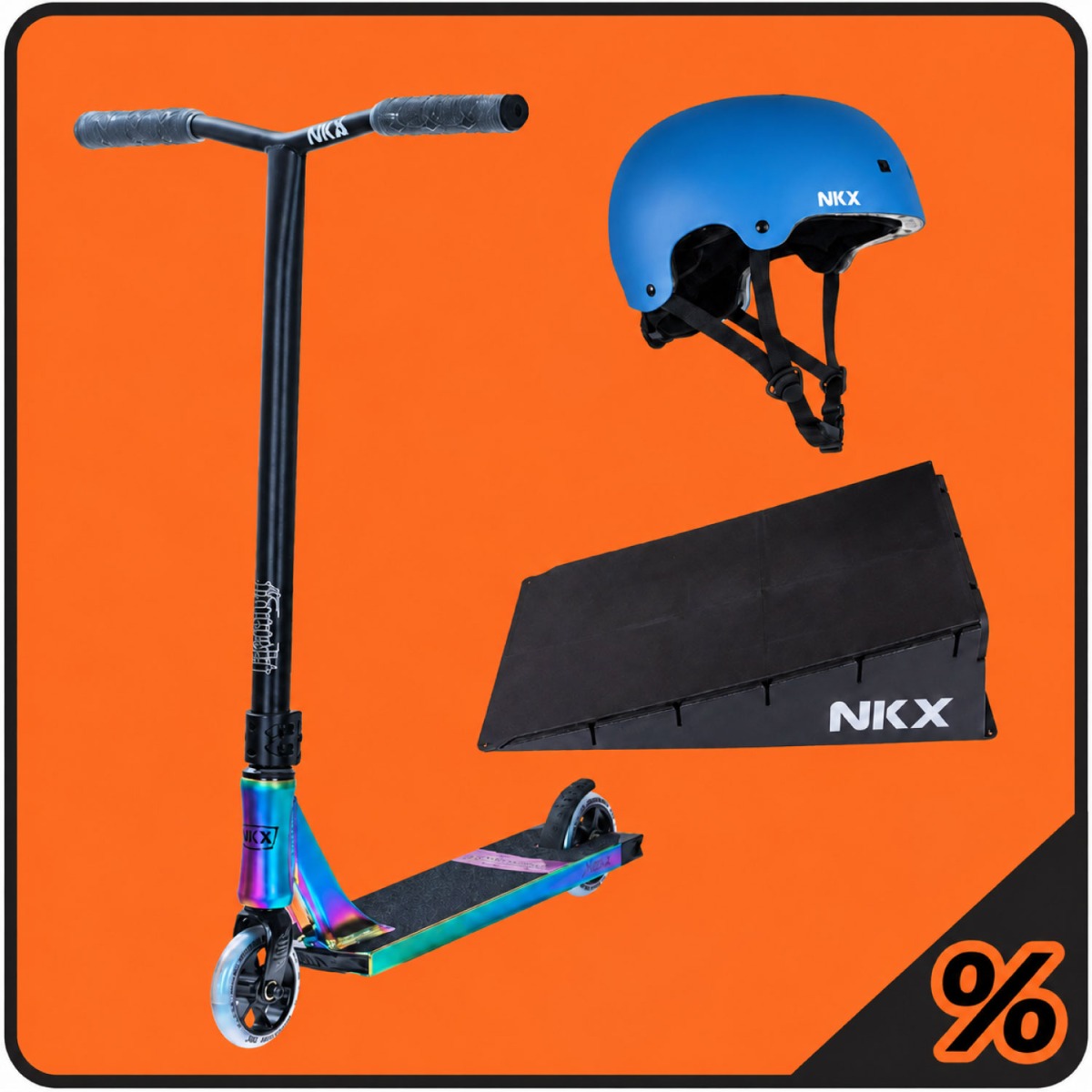 10% de Réduction Supplémentaire – Trottinette Freestyle, Rampe & Casque Pack – Débutant 5–10 ans