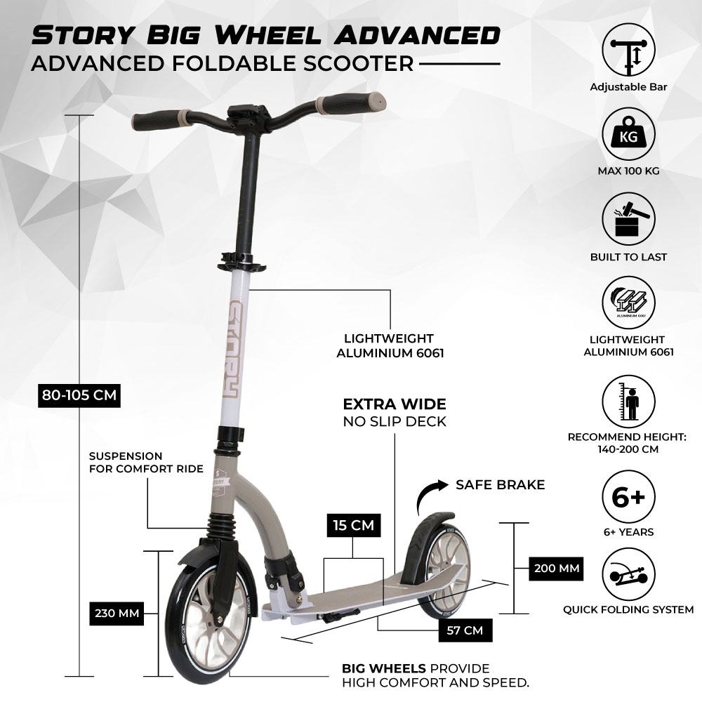Story Big Wheel Advanced Trottinette Pliable