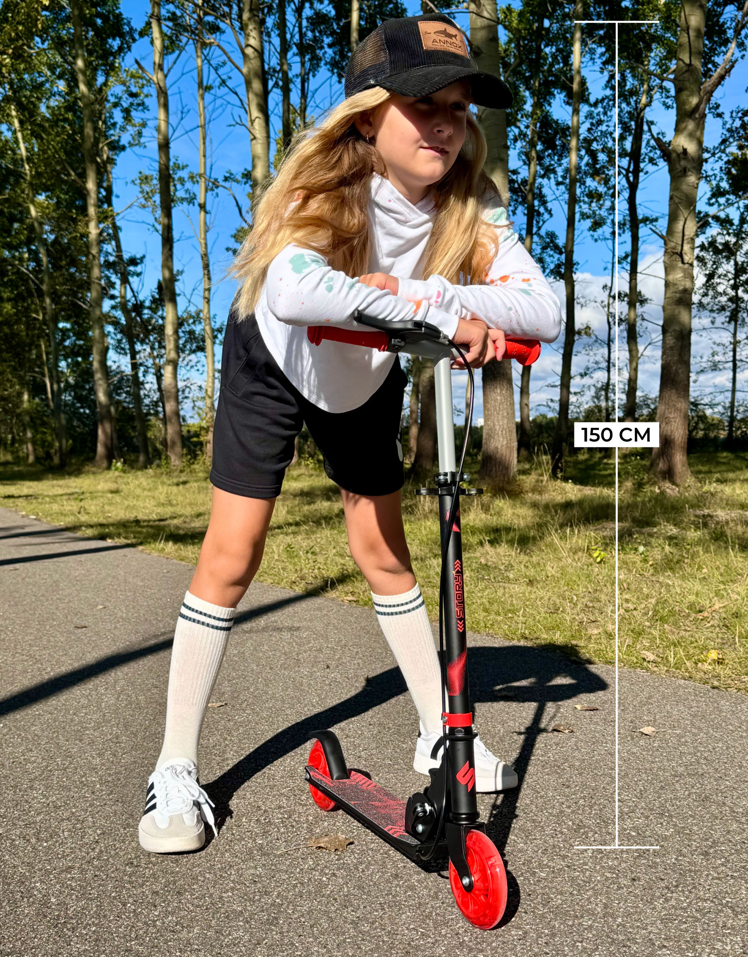 Story Play Trottinette pour enfants avec frein à main et roues LED